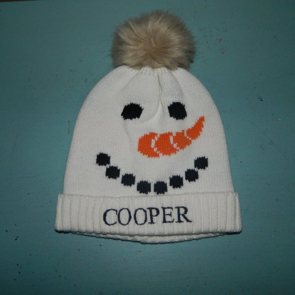 Mark & Graham Baby Snowman Pom Pom Hat "Cooper" Sz 6-12 mths (N-24)